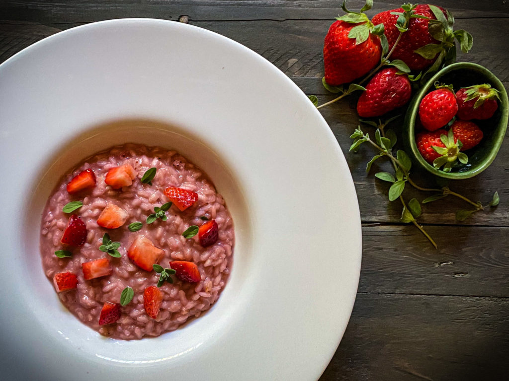 risotto fragole e prosecco