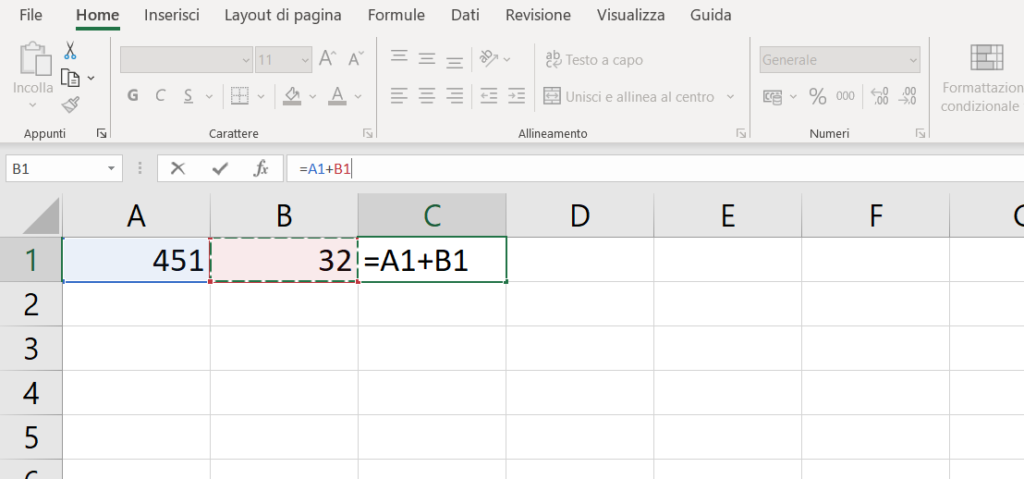 excel somma